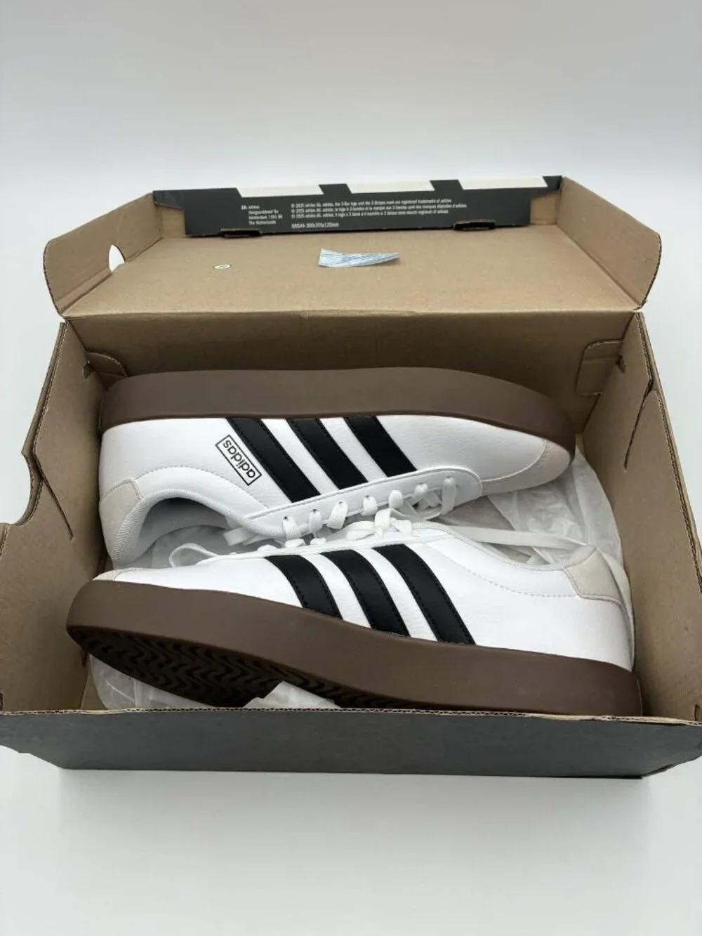 Adidas VL Court 3.0 White Black Gum Womens Size 8.5 ID879 - Picture 9 of 11